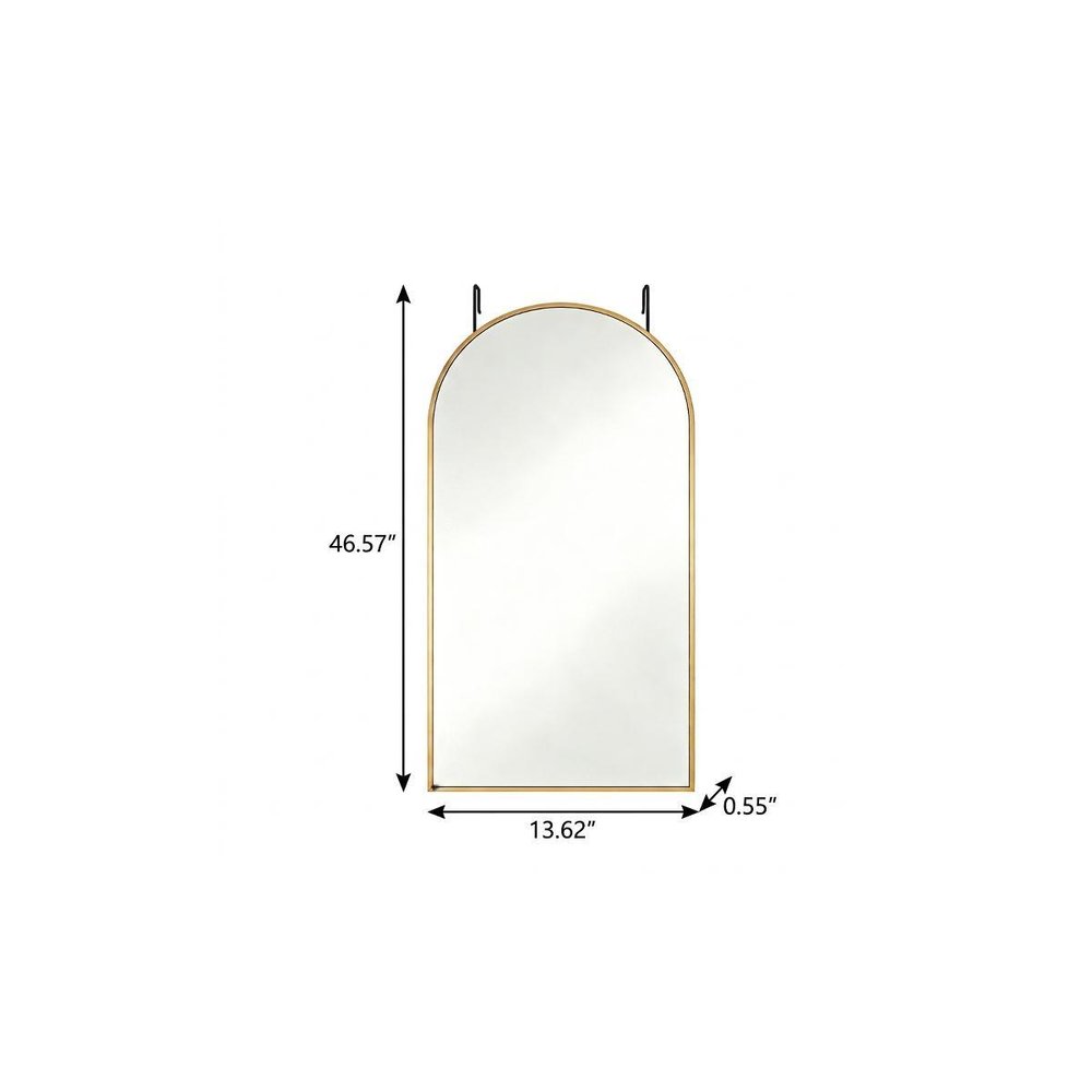 47" Gold Aluminum Arch Over the Door Framed Accent Mirror — view 5
