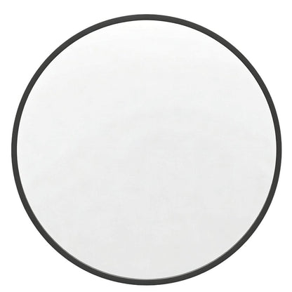 20" Black Aluminum Round Framed Accent Mirror
