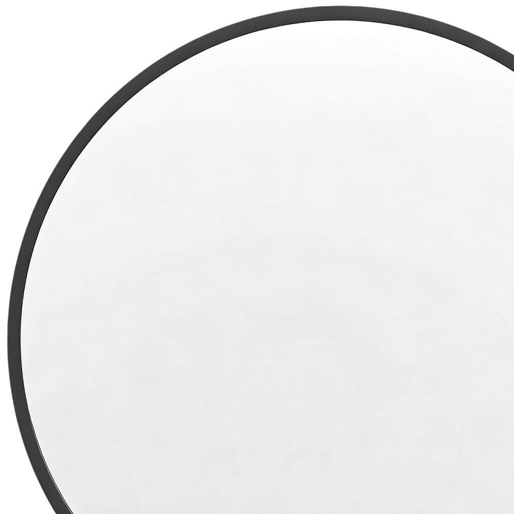 20" Black Aluminum Round Framed Accent Mirror — view 2