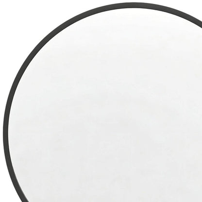20" Black Aluminum Round Framed Accent Mirror