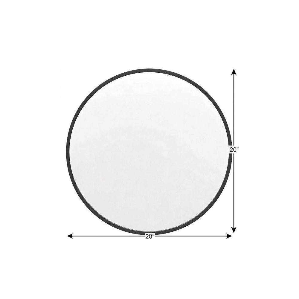 20" Black Aluminum Round Framed Accent Mirror — view 4