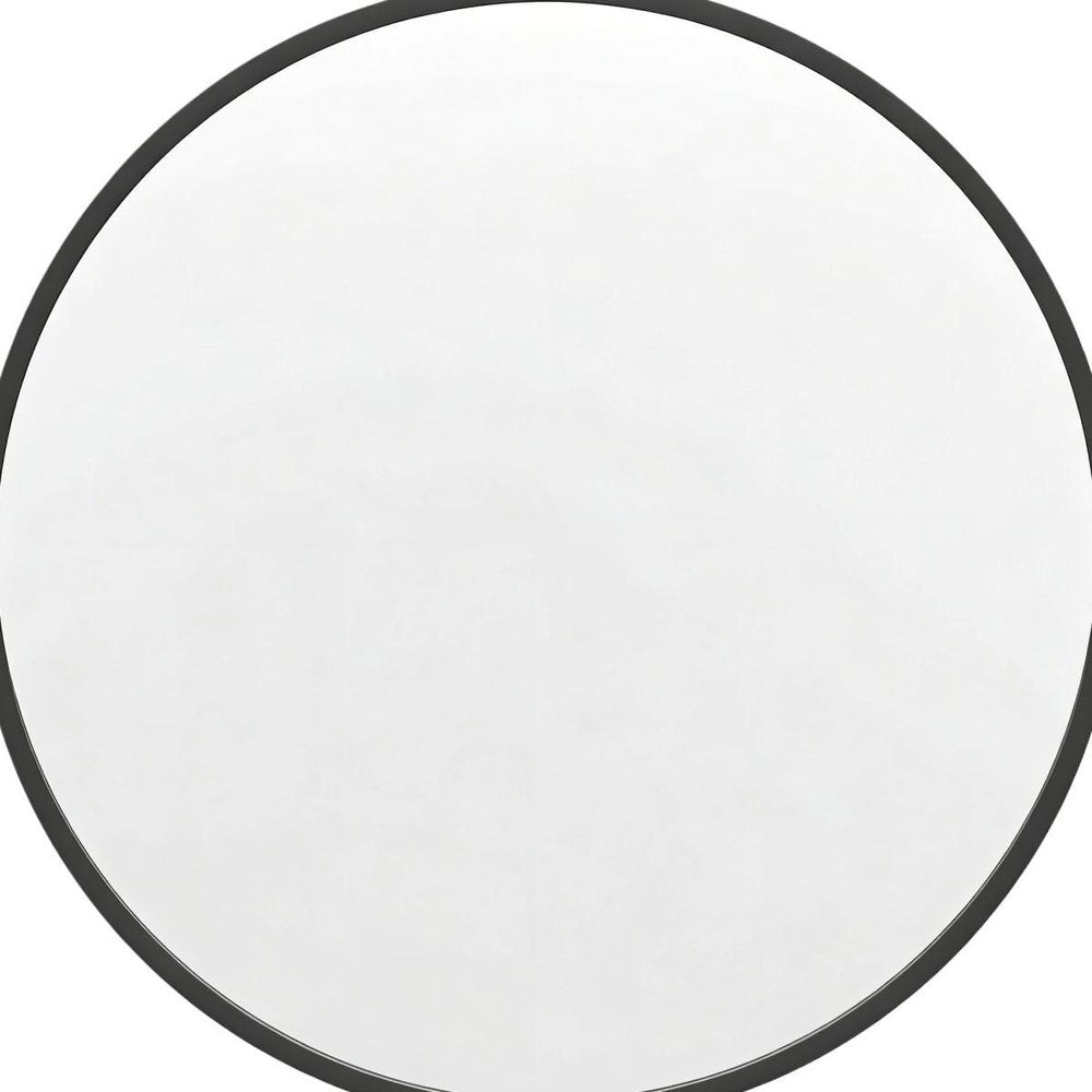 20" Black Aluminum Round Framed Accent Mirror — view 5