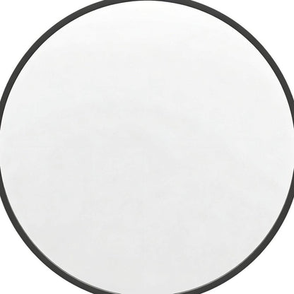 20" Black Aluminum Round Framed Accent Mirror