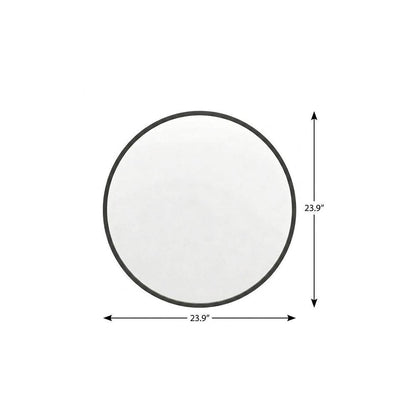 24" Black Aluminum Round Framed Accent Mirror