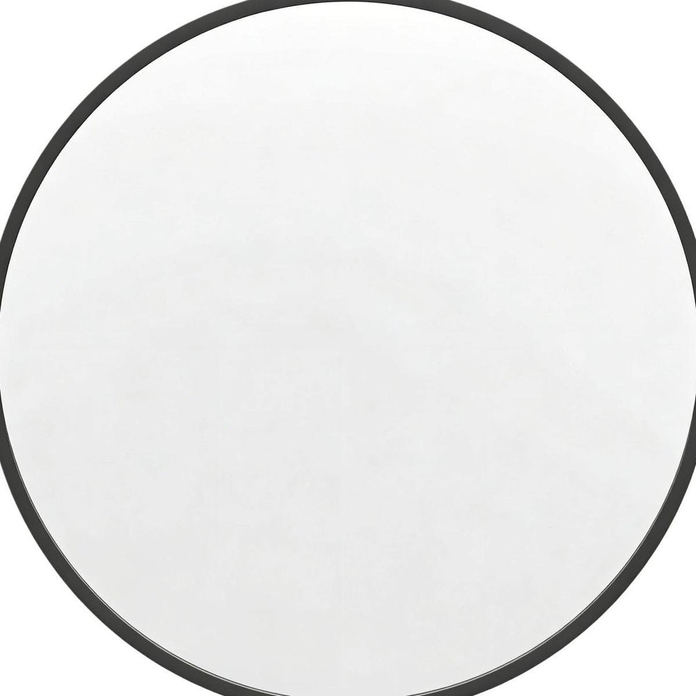 24" Black Aluminum Round Framed Accent Mirror — view 5