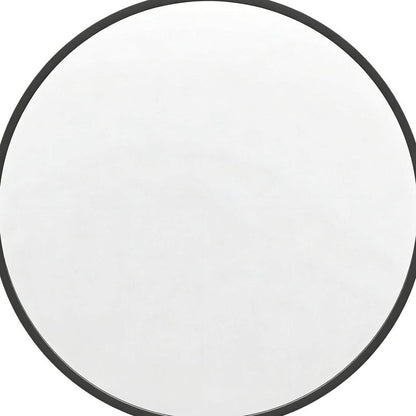 24" Black Aluminum Round Framed Accent Mirror