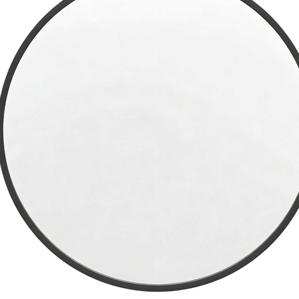 24" Black Aluminum Round Framed Accent Mirror — view 6