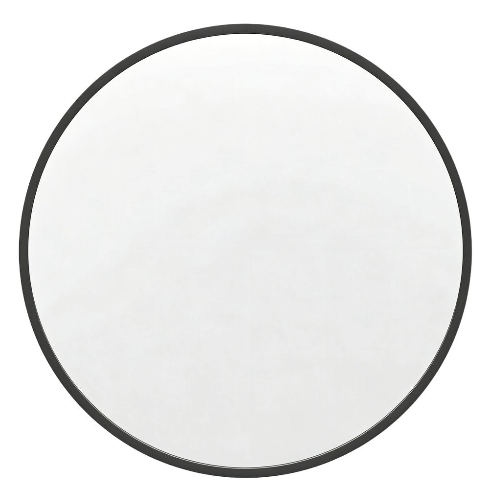 24" Black Aluminum Round Framed Accent Mirror — view 3