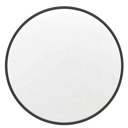 24" Black Aluminum Round Framed Accent Mirror