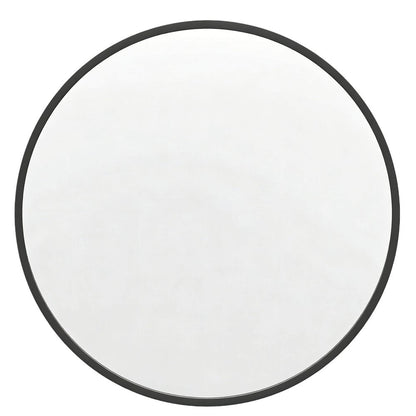 24" Black Aluminum Round Framed Accent Mirror