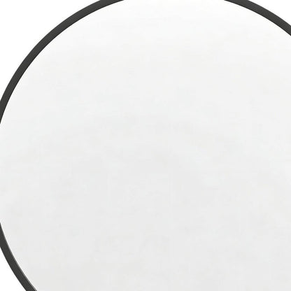 30" Black Aluminum Round Framed Accent Mirror