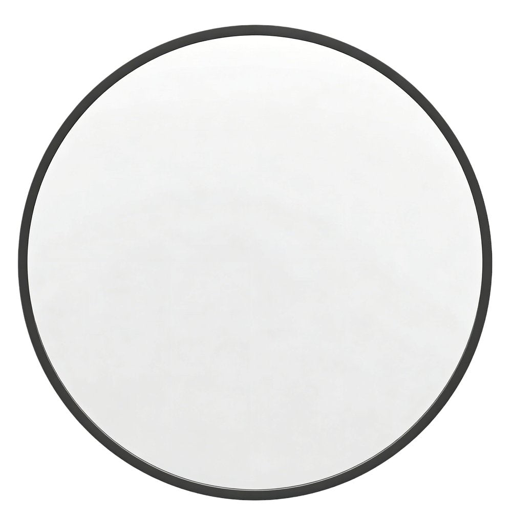 30" Black Aluminum Round Framed Accent Mirror — view 1