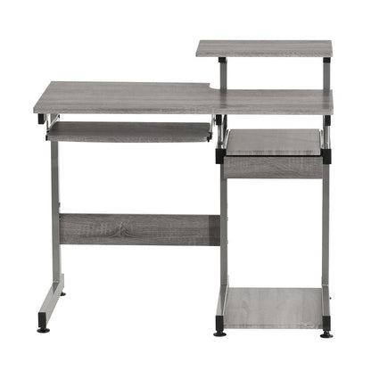 38" Gray and Silver Wood and Steel Sled Computer Desk HomeRoots