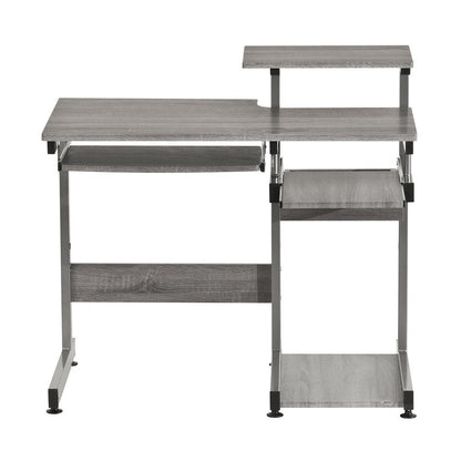 38" Gray and Silver Wood and Steel Sled Computer Desk HomeRoots