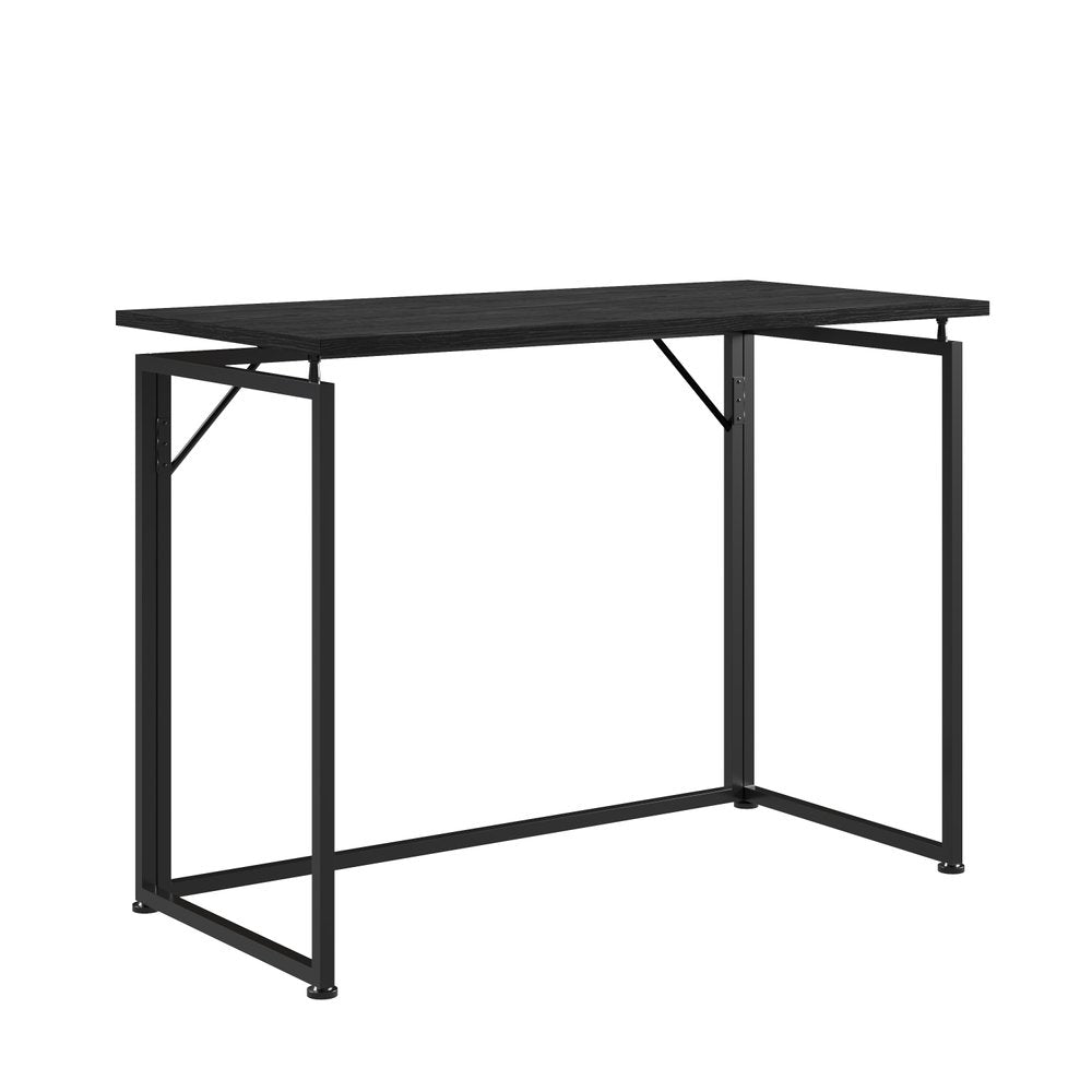 40" Black Wood and Steel Folding Sled Computer Desk — view 1