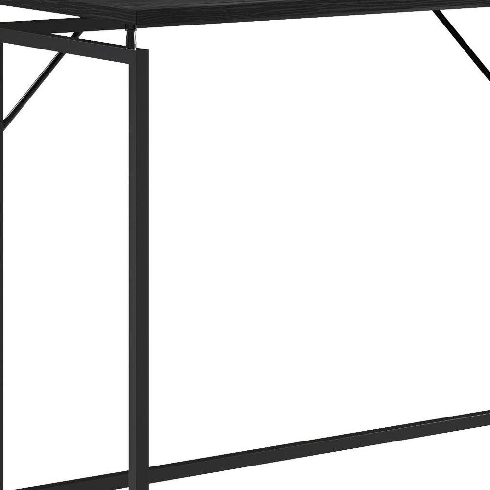 40" Black Wood and Steel Folding Sled Computer Desk — view 5