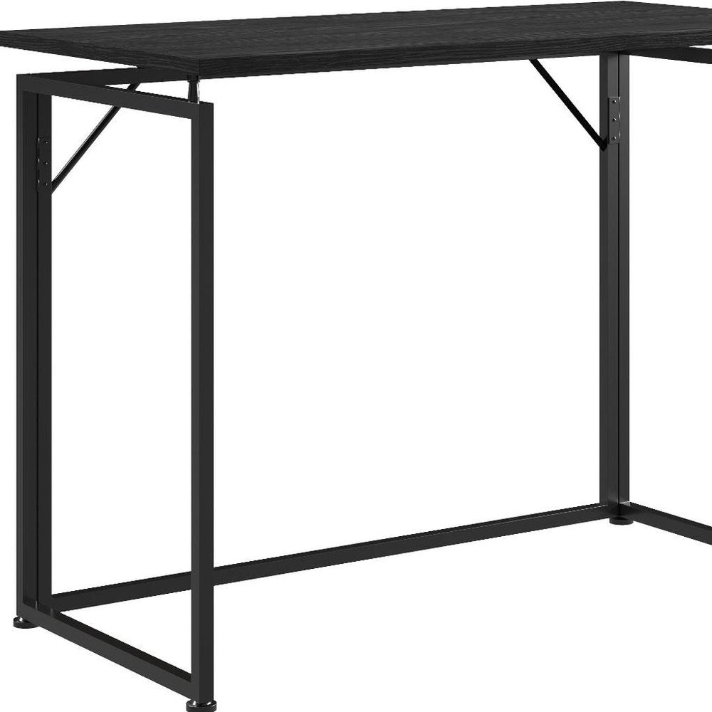 40" Black Wood and Steel Folding Sled Computer Desk — view 6