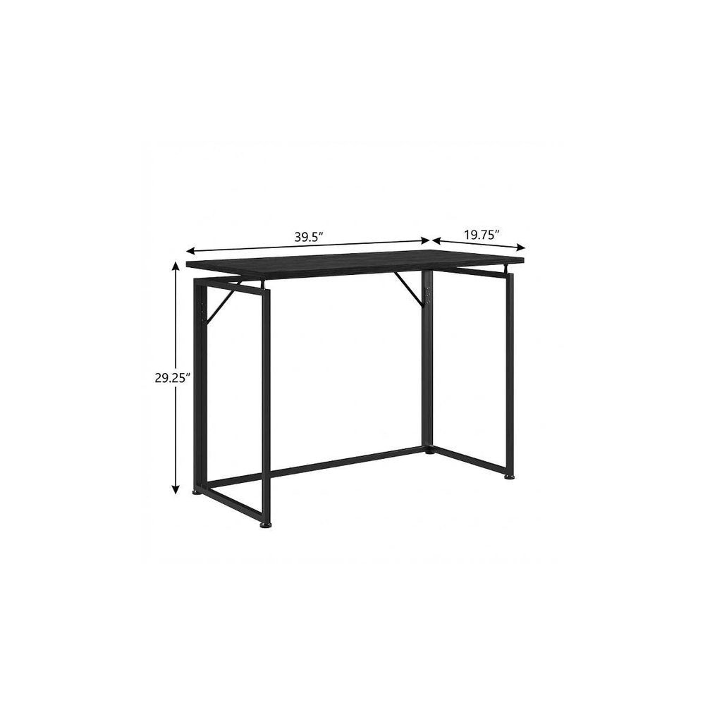 40" Black Wood and Steel Folding Sled Computer Desk — view 8