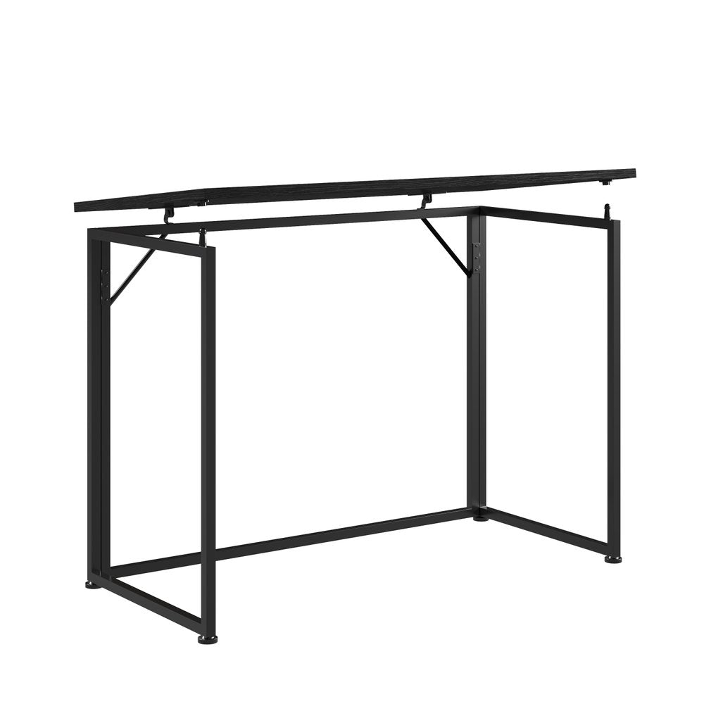 40" Black Wood and Steel Folding Sled Computer Desk — view 2
