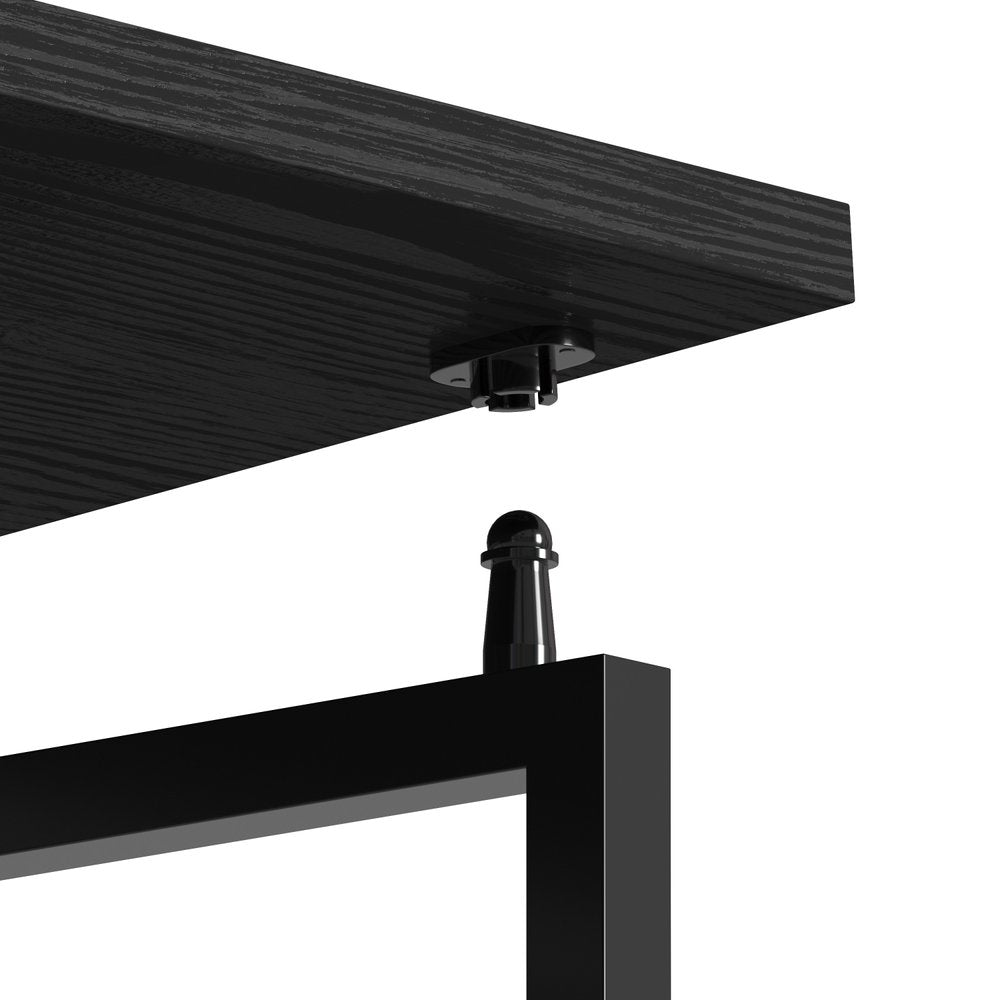 40" Black Wood and Steel Folding Sled Computer Desk — view 3