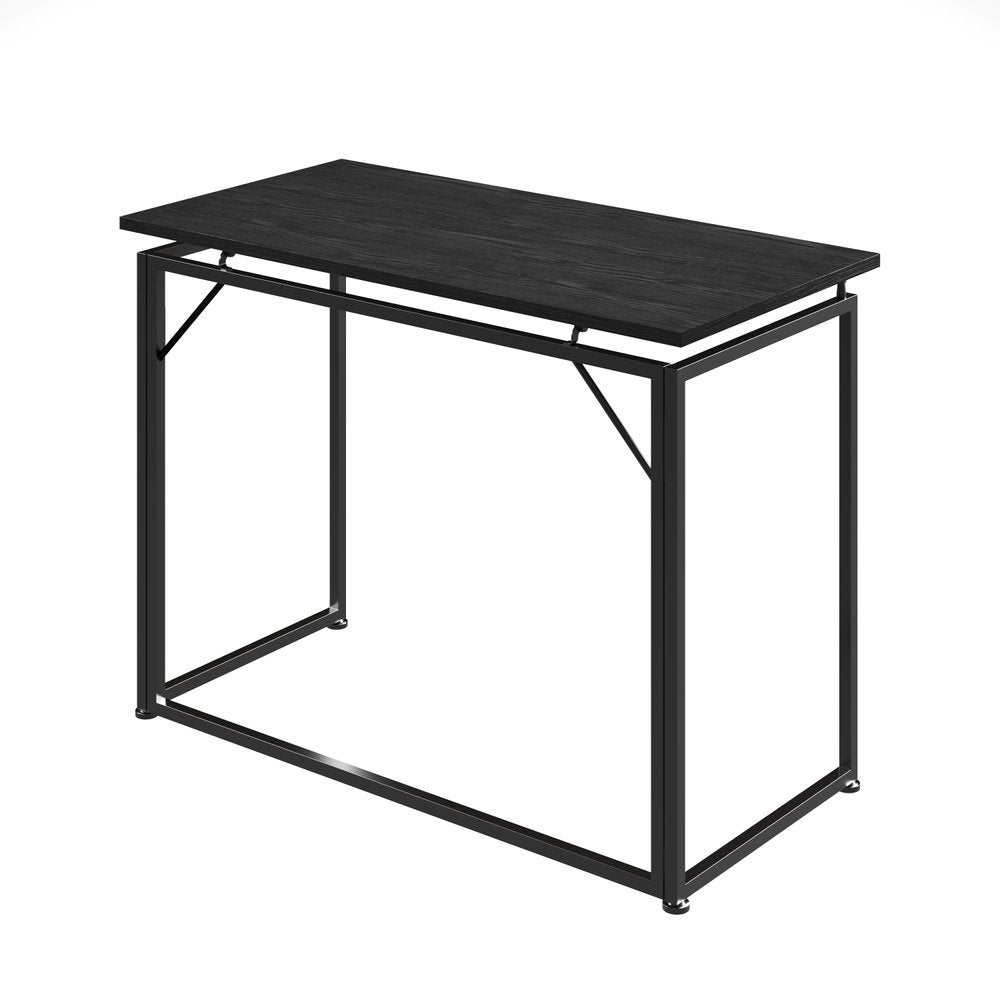 40" Black Wood and Steel Folding Sled Computer Desk — view 4
