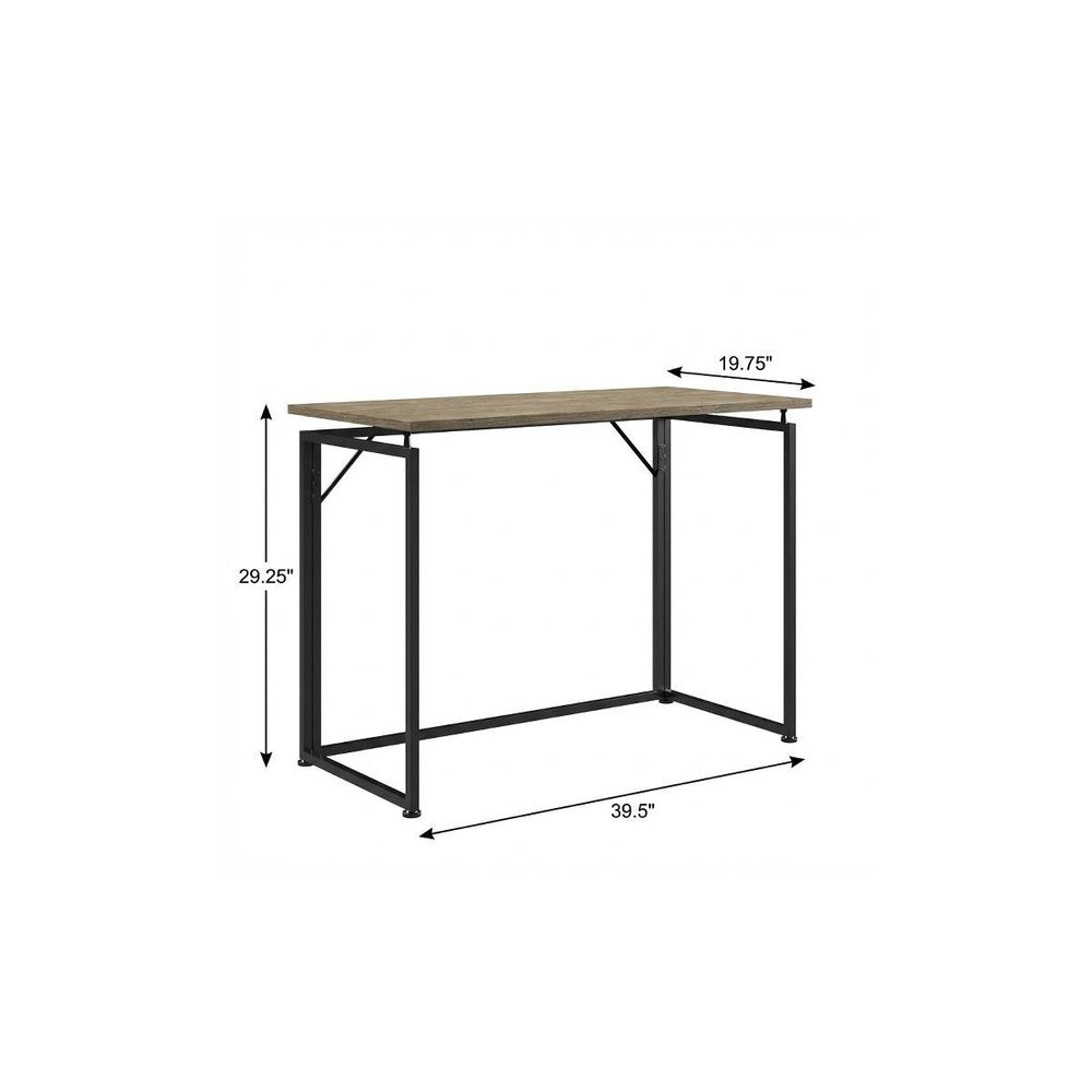 40" Gray and Black Wood and Steel Folding Computer Desk — view 7