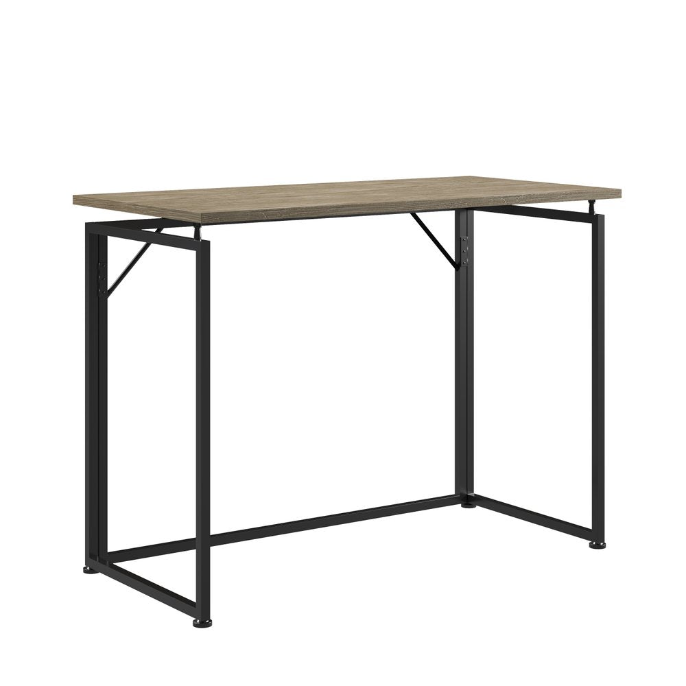 40" Gray and Black Wood and Steel Folding Computer Desk — view 1