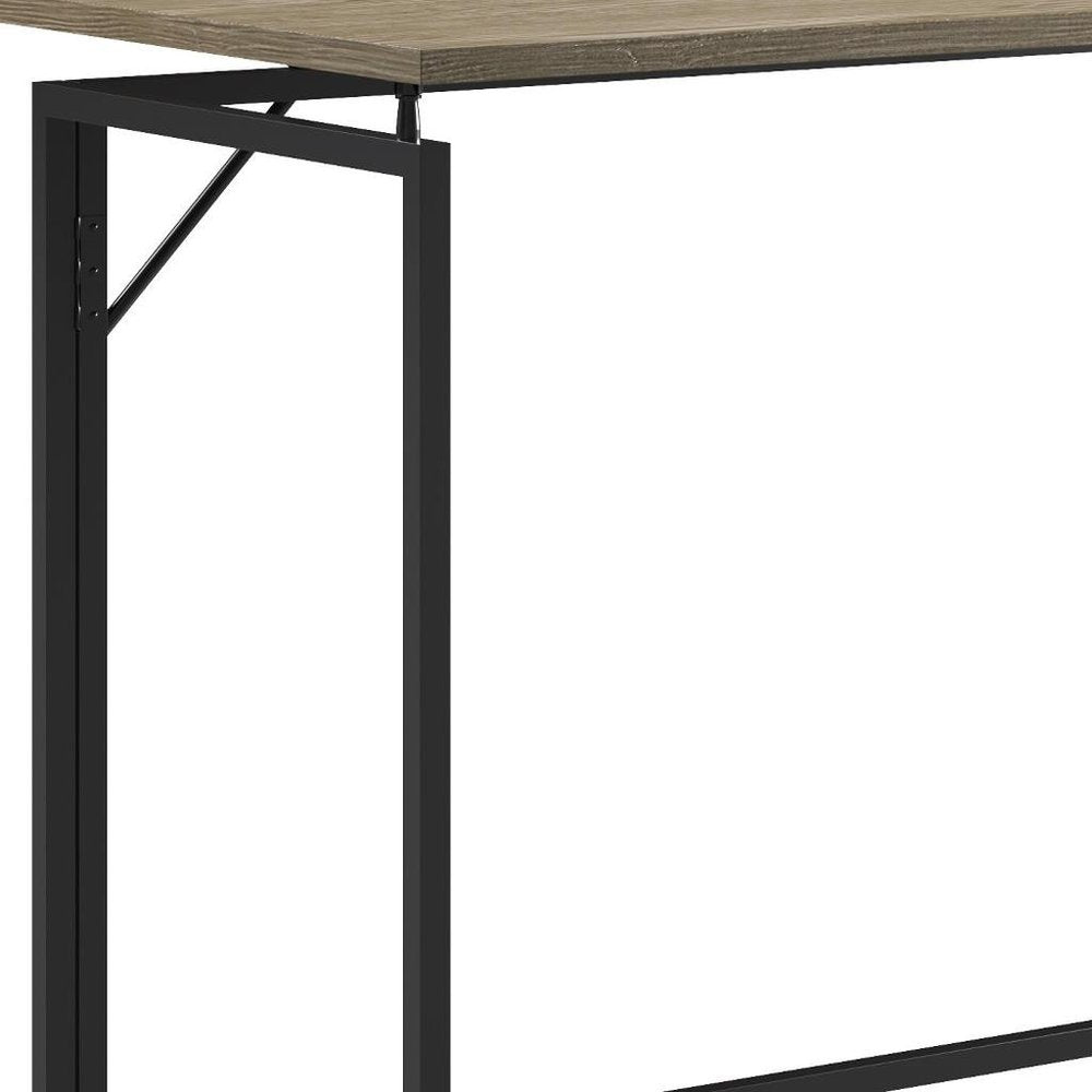 40" Gray and Black Wood and Steel Folding Computer Desk — view 5