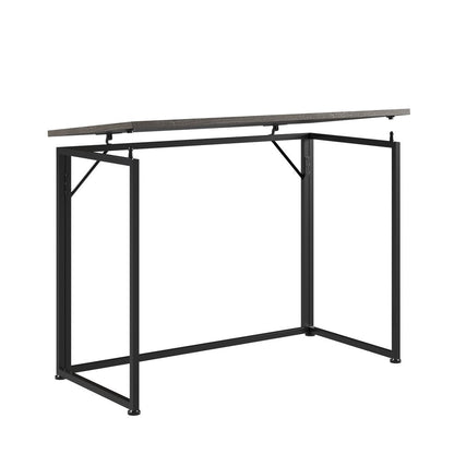 40" Gray and Black Wood and Steel Folding Computer Desk HomeRoots