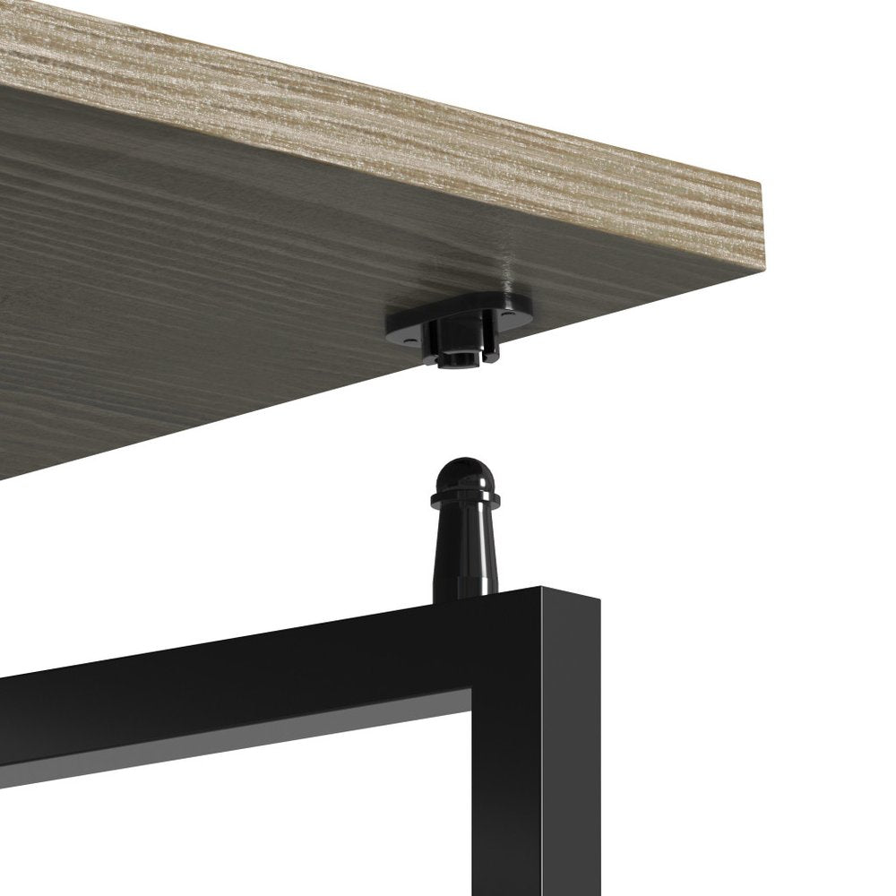 40" Gray and Black Wood and Steel Folding Computer Desk — view 4