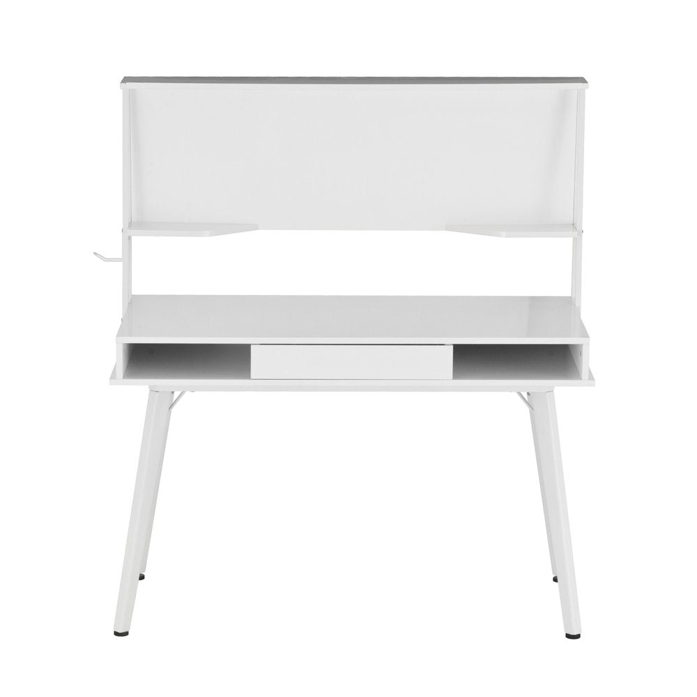 47" White Wood Computer Desk With Magnetic Dry Erase Board HomeRoots
