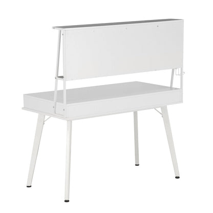47" White Wood Computer Desk With Magnetic Dry Erase Board HomeRoots