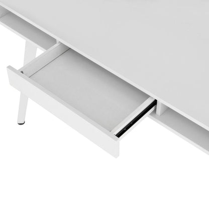 47" White Wood Computer Desk With Magnetic Dry Erase Board HomeRoots