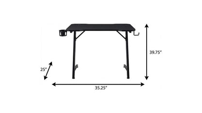 Adjustable Black Wood and Stainless Steel Rolling Writing Desk HomeRoots