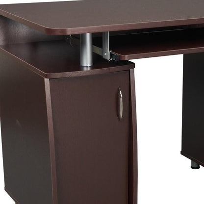 48" Chocolate Wood Pedestal Computer Desk With Two Cabinets And Two Drawers HomeRoots