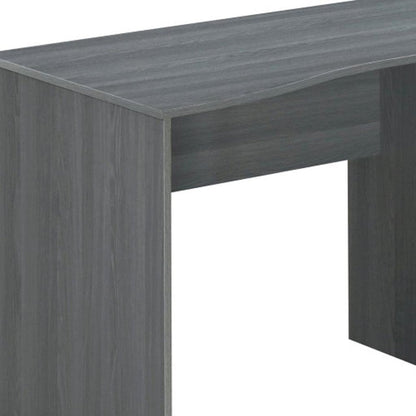 51" Gray Wood Pedestal Computer Desk With Three Drawers HomeRoots