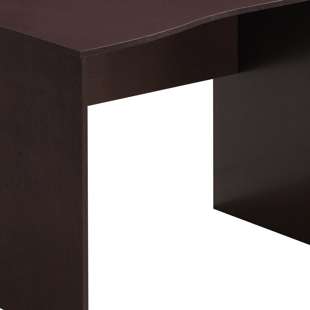 51" Dark Brown Wood Pedestal Computer Desk With Three Drawers — view 4