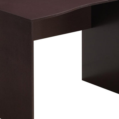 51" Dark Brown Wood Pedestal Computer Desk With Three Drawers HomeRoots