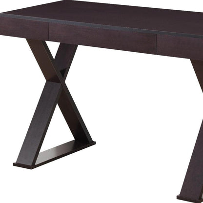 47" Espresso Wood Writing Desk HomeRoots