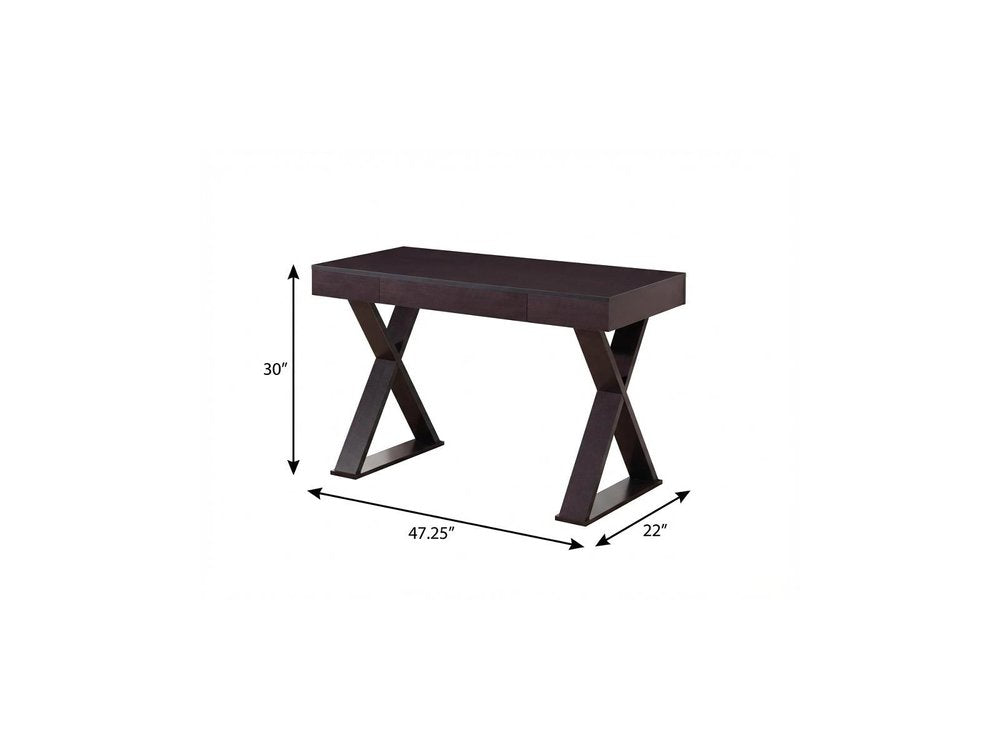 47" Espresso Wood Writing Desk — view 4
