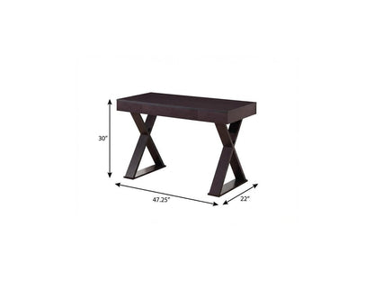 47" Espresso Wood Writing Desk HomeRoots