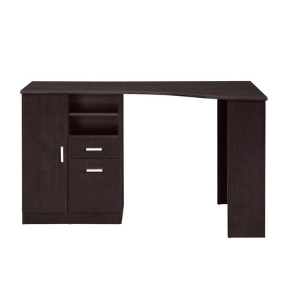 51" Espresso Wood Pedestal Computer Desk With Two Drawers HomeRoots