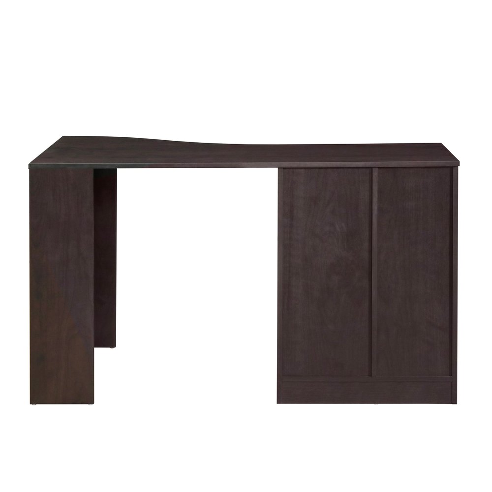51" Espresso Wood Pedestal Computer Desk With Two Drawers — view 3