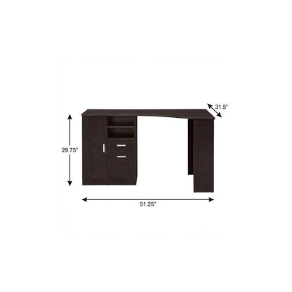 51" Espresso Wood Pedestal Computer Desk With Two Drawers HomeRoots
