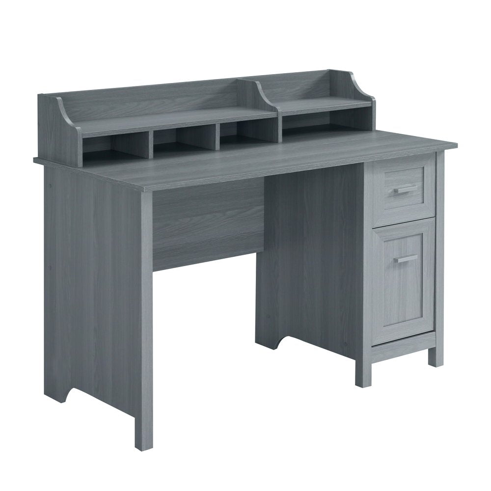 47" Gray Wood Pedestal Writing Desk HomeRoots