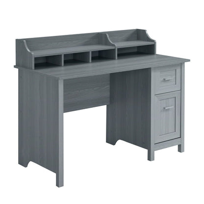 47" Gray Wood Pedestal Writing Desk HomeRoots