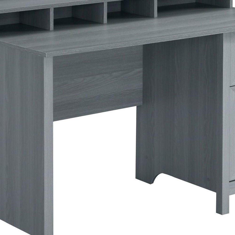 47" Gray Wood Pedestal Writing Desk HomeRoots