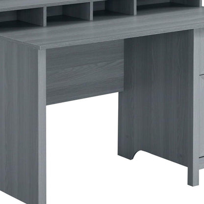 47" Gray Wood Pedestal Writing Desk HomeRoots