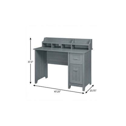 47" Gray Wood Pedestal Writing Desk HomeRoots