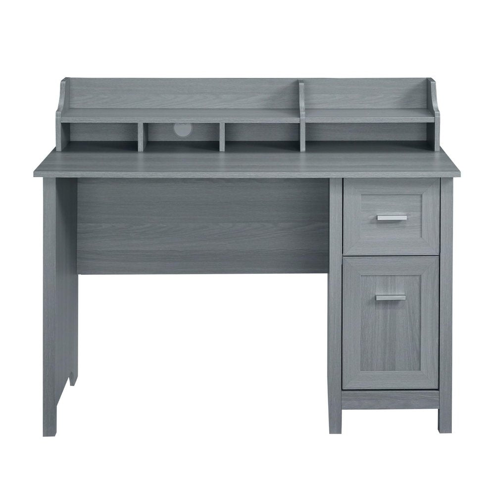 47" Gray Wood Pedestal Writing Desk HomeRoots